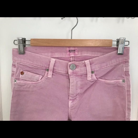 Hudson Jeans | Pink Pastel Denim Harkin Crop Super Skinny Cuff - Picture 4 of 9